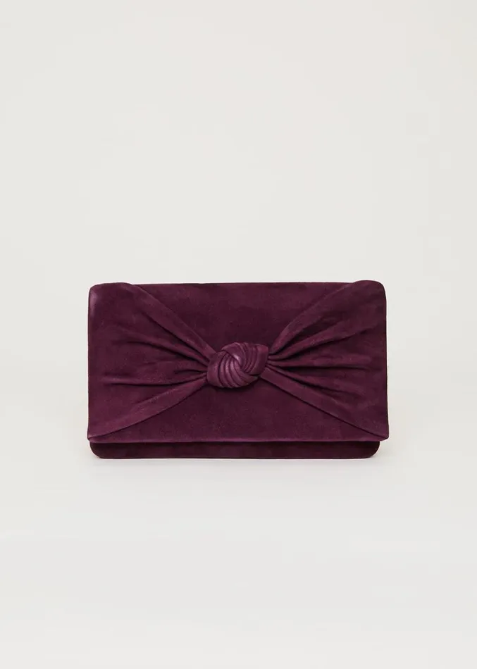 Knot Front Clutch Bag Plum Women Phase Eight Bags and Clutches