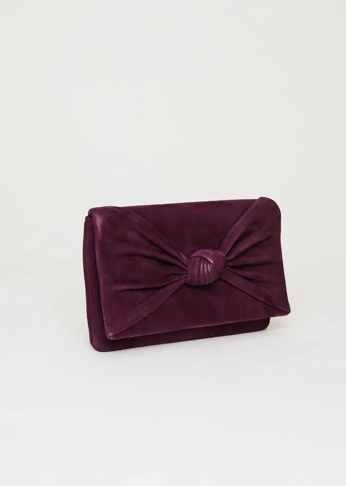 Knot Front Clutch Bag Plum Women Phase Eight Bags and Clutches