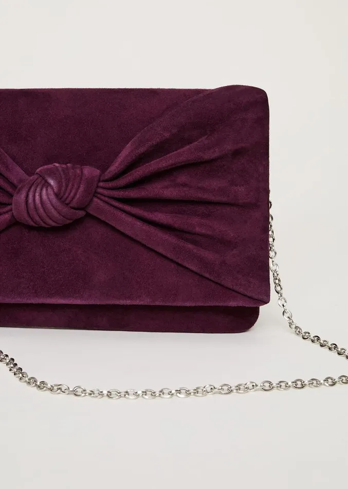 Knot Front Clutch Bag Plum Women Phase Eight Bags and Clutches