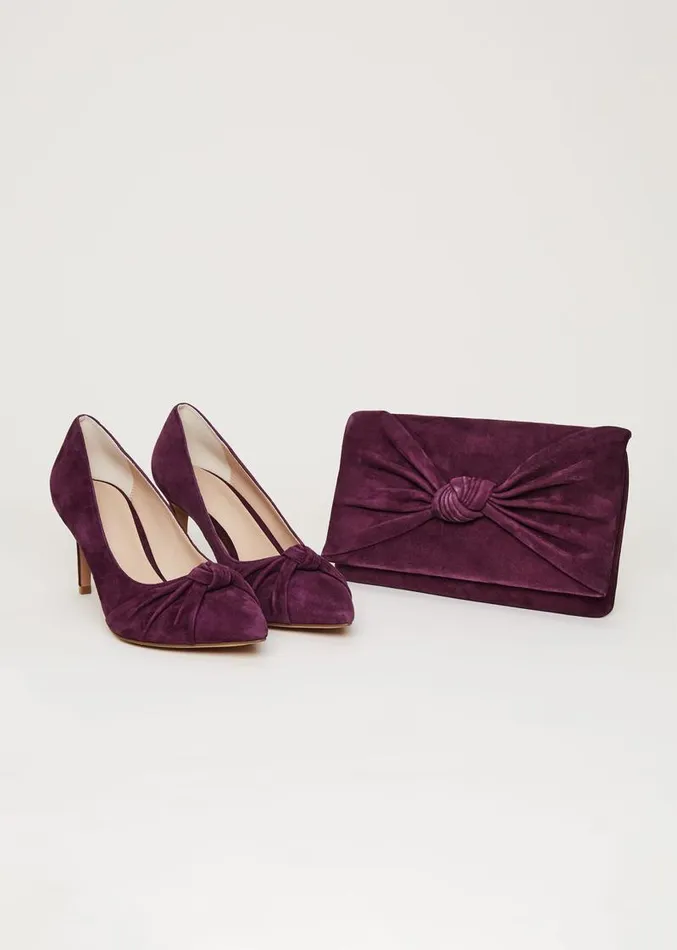 Knot Front Clutch Bag Plum Women Phase Eight Bags and Clutches