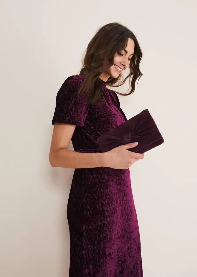 Knot Front Clutch Bag Plum Women Phase Eight Bags and Clutches