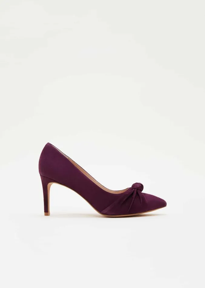 Knot Front Suede Court Shoe Plum Women Phase Eight Occasion Shoes