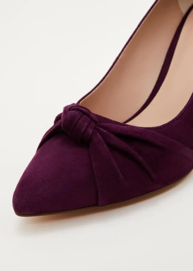 Knot Front Suede Court Shoe Plum Women Phase Eight Occasion Shoes