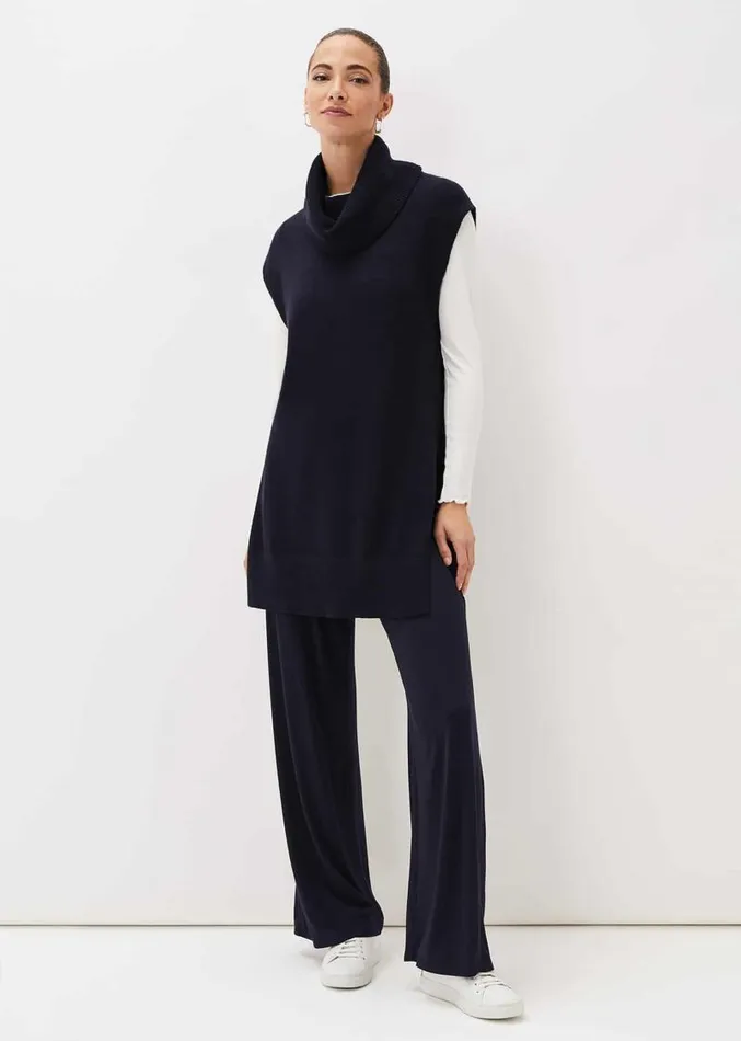 Kysa Knitted Sleeveless Tunic Navy Women Phase Eight Knitwear