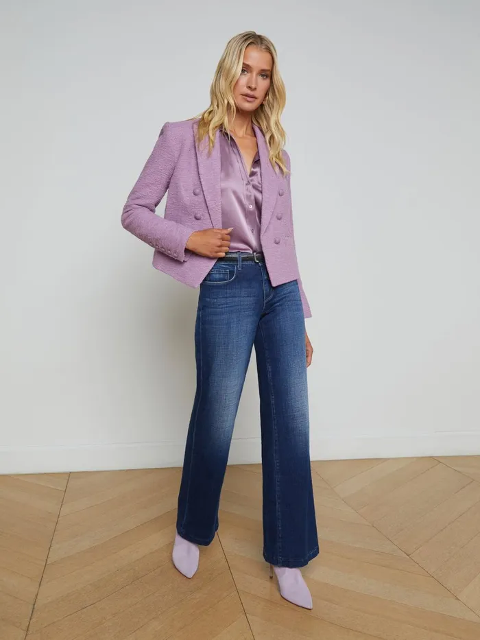 L039Agence Blazers and Jackets Women Brooke OpenFront Blazer Wisteriafrench Paisley L039Agence Blazers and Jackets Women Brooke OpenFront Blazer Wisteriafrench Paisley