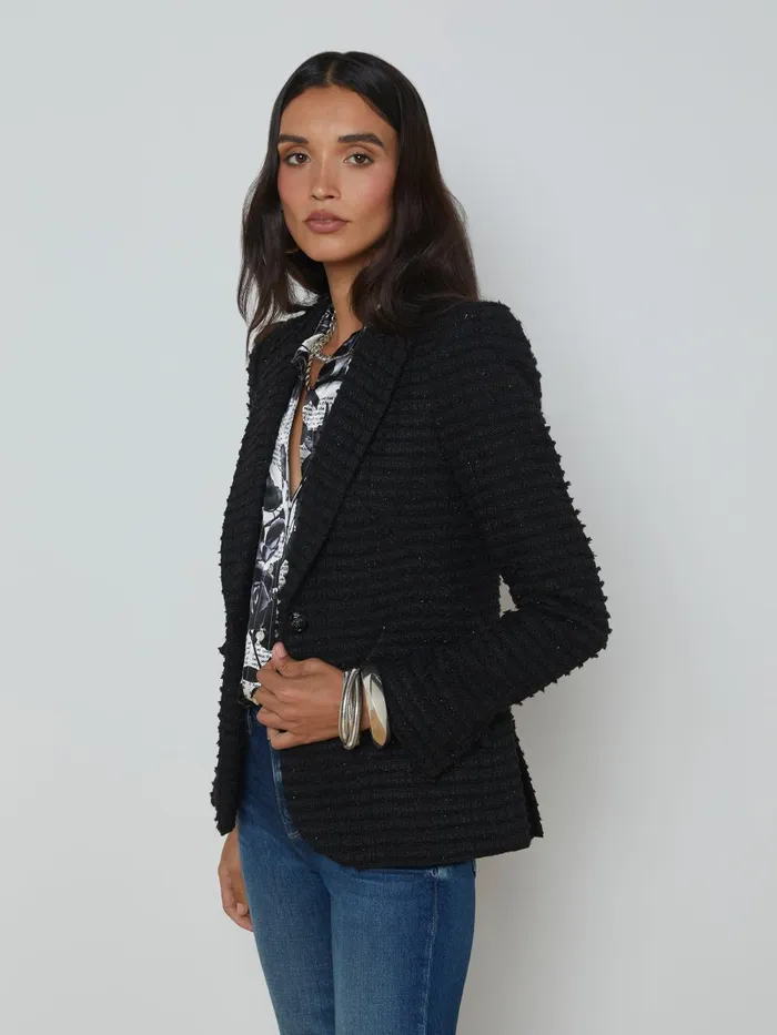 L039Agence Blazers and Jackets Women Chamberlain Tweed Blazer Black