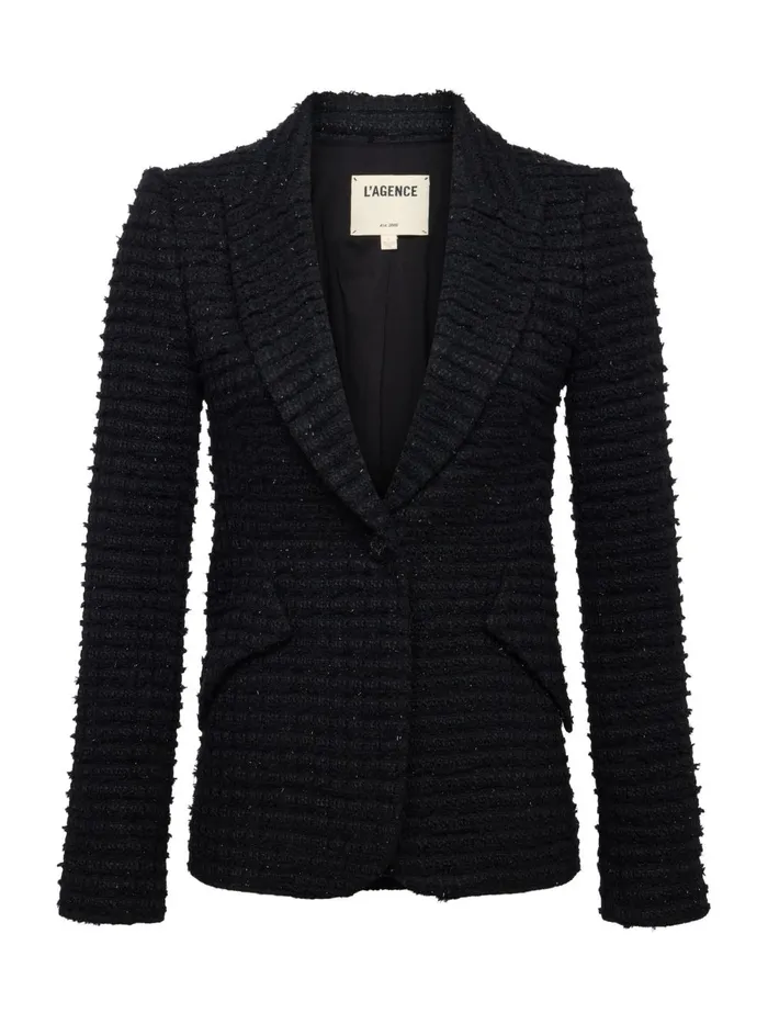 L039Agence Blazers and Jackets Women Chamberlain Tweed Blazer Black
