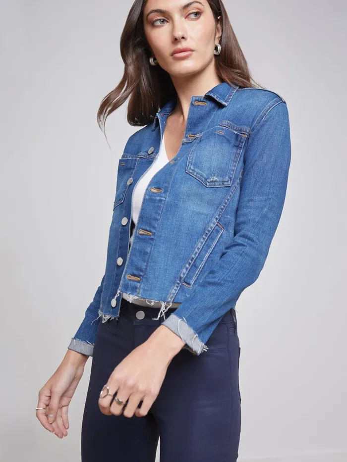 L039Agence Blazers and Jackets Women Janelle Denim Jacket Authentique L039Agence Blazers and Jackets Women Janelle Denim Jacket Authentique
