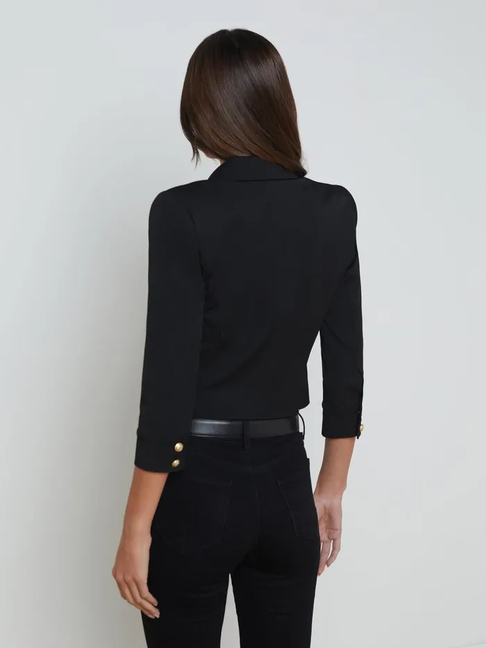 L039Agence Blazers and Jackets Women Kumi Cropped Jacket Black L039Agence Blazers and Jackets Women Kumi Cropped Jacket Black