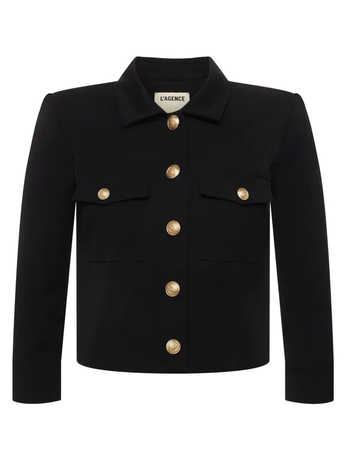 L039Agence Blazers and Jackets Women Kumi Cropped Jacket Black L039Agence Blazers and Jackets Women Kumi Cropped Jacket Black