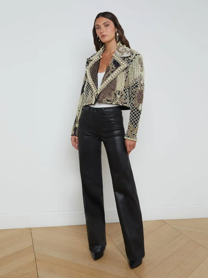 L039Agence Blazers and Jackets Women Kya Embellished Jacket Blacksilver