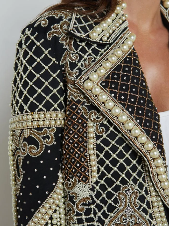 L039Agence Blazers and Jackets Women Kya Embellished Jacket Blacksilver