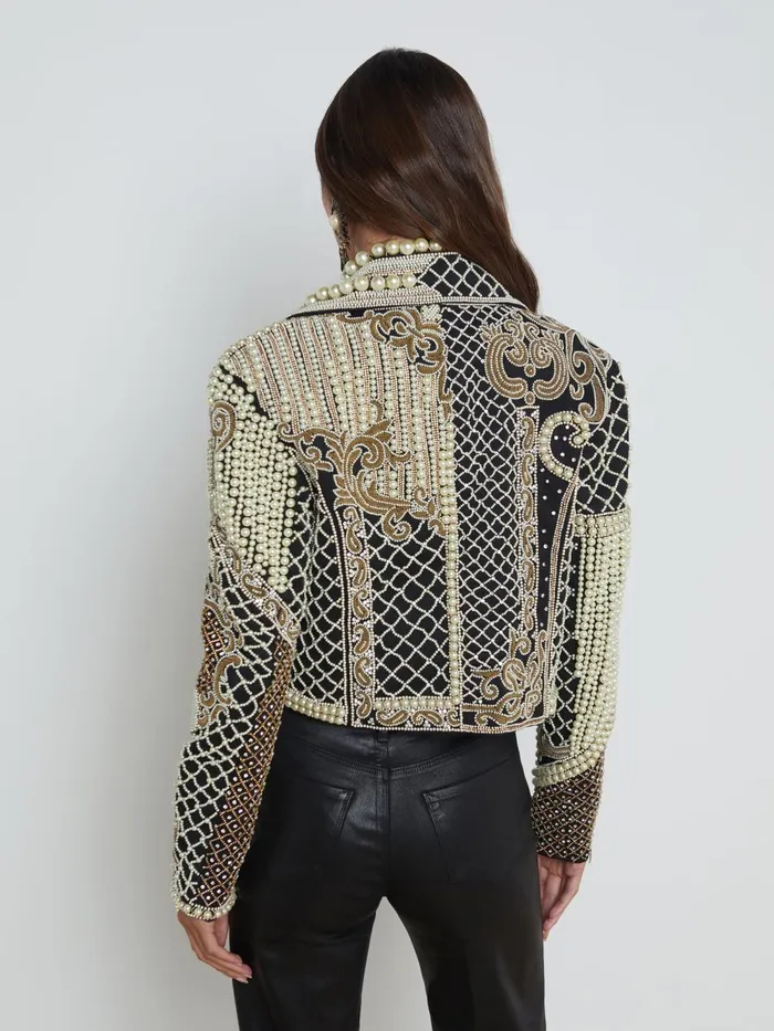 L039Agence Blazers and Jackets Women Kya Embellished Jacket Blacksilver