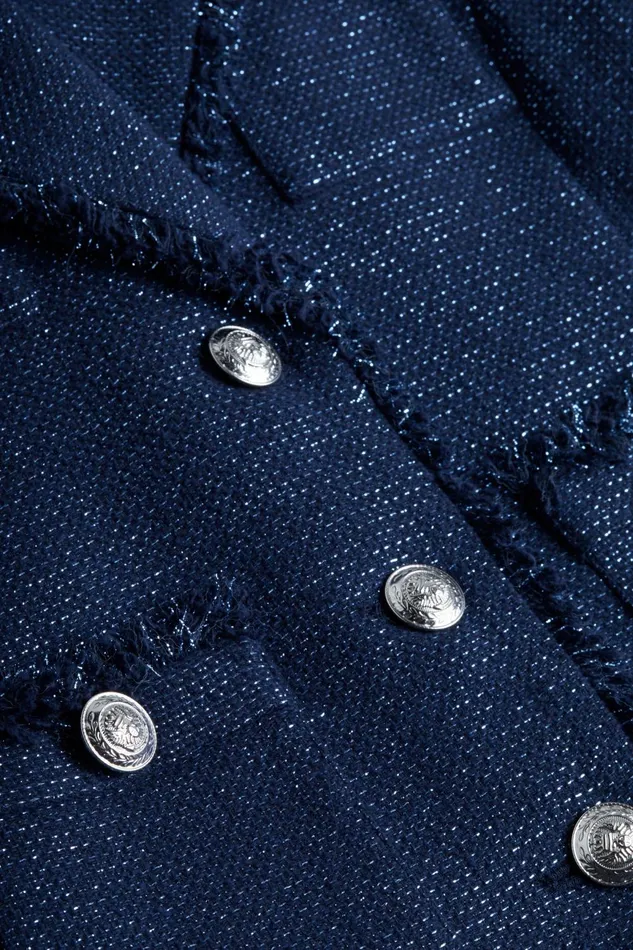 L039Agence Blazers and Jackets Women Sylvia Collared Jacket Midnight L039Agence Blazers and Jackets Women Sylvia Collared Jacket Midnight