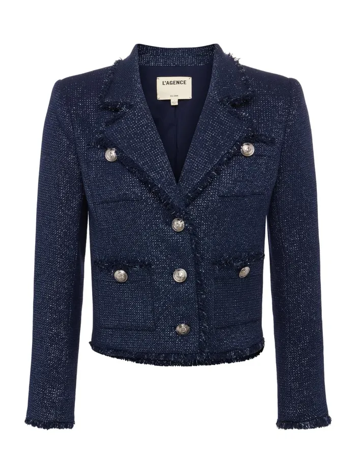 L039Agence Blazers and Jackets Women Sylvia Collared Jacket Midnight L039Agence Blazers and Jackets Women Sylvia Collared Jacket Midnight
