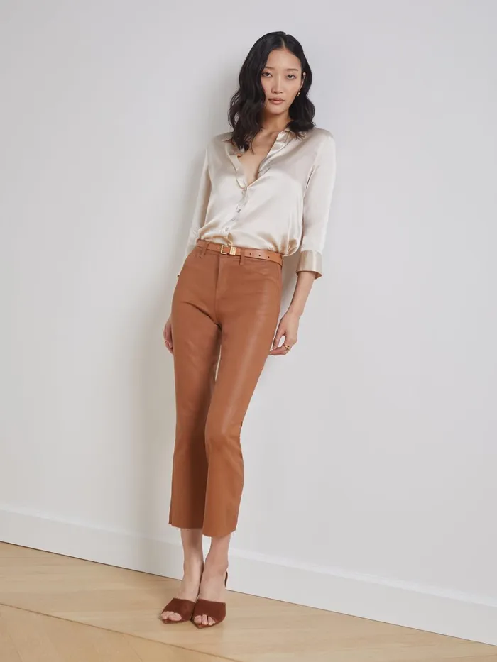 L039Agence Blouses and Tops Women Dani Silk Blouse Champagne L039Agence Blouses and Tops Women Dani Silk Blouse Champagne
