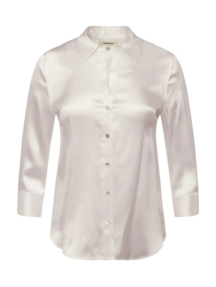 L039Agence Blouses and Tops Women Dani Silk Blouse Champagne L039Agence Blouses and Tops Women Dani Silk Blouse Champagne