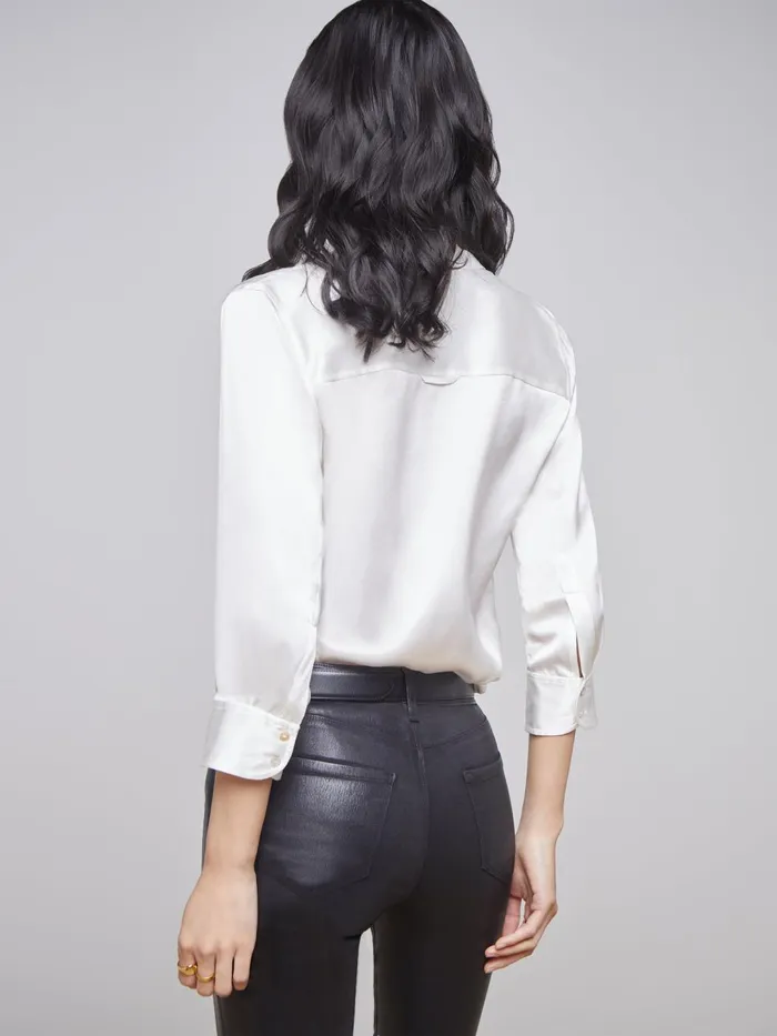L039Agence Blouses and Tops Women Dani Silk Blouse Ivory