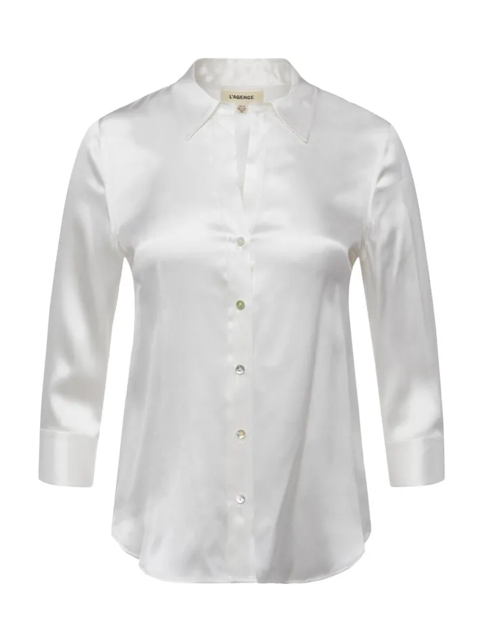L039Agence Blouses and Tops Women Dani Silk Blouse Ivory