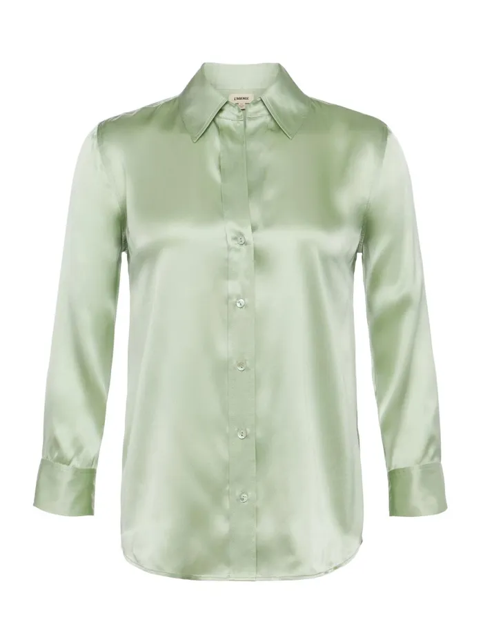 L039Agence Blouses and Tops Women Dani Silk Blouse Laurel Green L039Agence Blouses and Tops Women Dani Silk Blouse Laurel Green