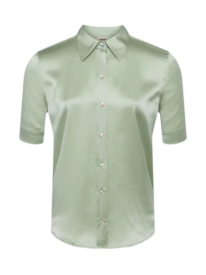 L039Agence Blouses and Tops Women Ellah Silk Blouse Laurel Green L039Agence Blouses and Tops Women Ellah Silk Blouse Laurel Green