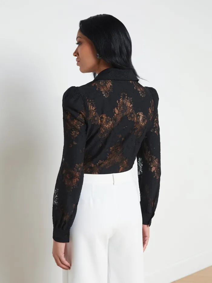 L039Agence Blouses and Tops Women Jenica Lace Blouse Black L039Agence Blouses and Tops Women Jenica Lace Blouse Black