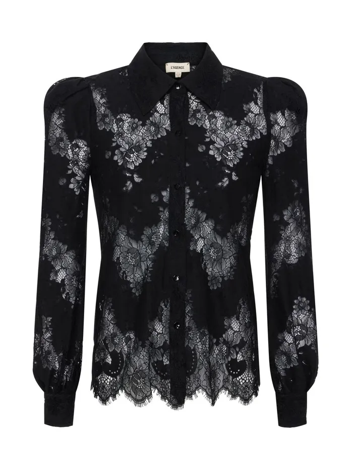 L039Agence Blouses and Tops Women Jenica Lace Blouse Black L039Agence Blouses and Tops Women Jenica Lace Blouse Black