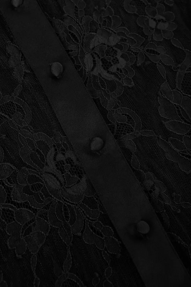 L039Agence Blouses and Tops Women Reims Lace Shirt Black L039Agence Blouses and Tops Women Reims Lace Shirt Black