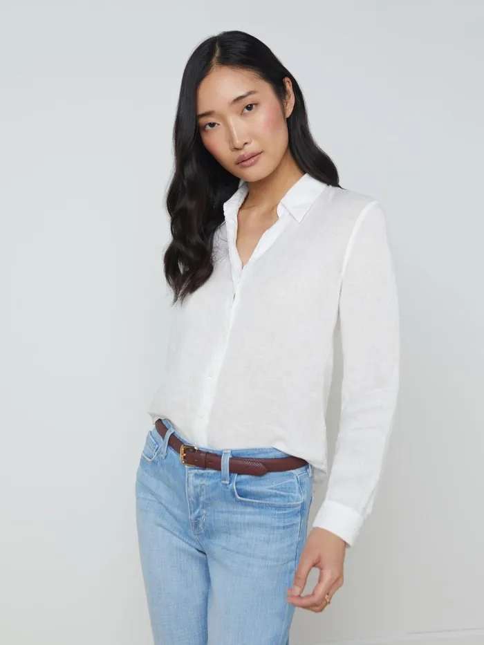 L039Agence Blouses and Tops Women Tyler Linen Blouse White