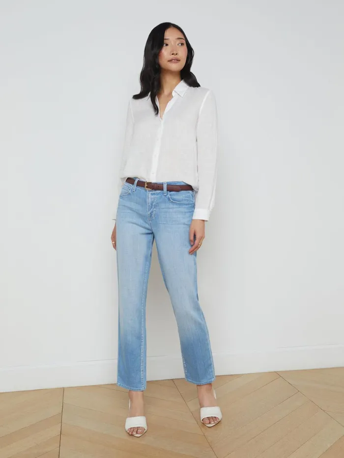 L039Agence Blouses and Tops Women Tyler Linen Blouse White