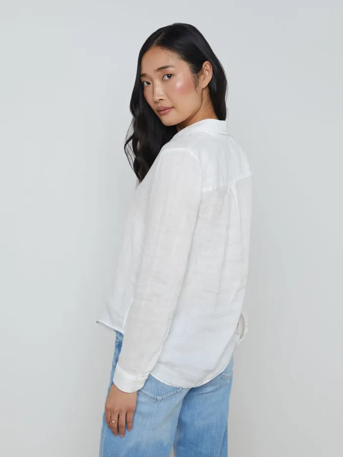 L039Agence Blouses and Tops Women Tyler Linen Blouse White