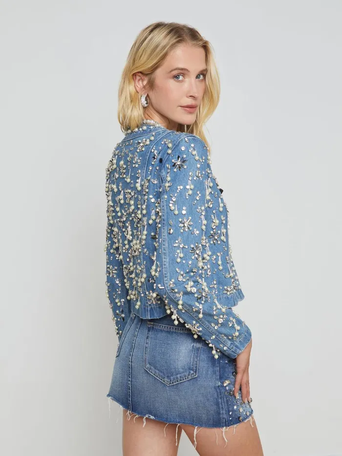 L039Agence Denim Jackets Women Belvie Pearl Jacket Provo L039Agence Denim Jackets Women Belvie Pearl Jacket Provo