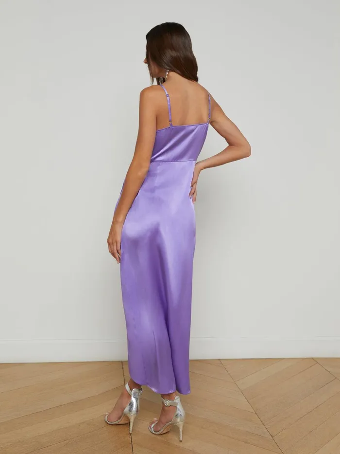 L039Agence Dresses and Jumpsuits Women Amilia Silk Wrap Dress Electric Purple L039Agence Dresses and Jumpsuits Women Amilia Silk Wrap Dress Electric Purple