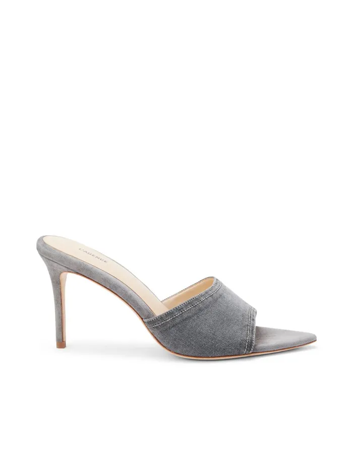 L039Agence Heels Women Lolita Denim OpenToe Mule Grey Denim