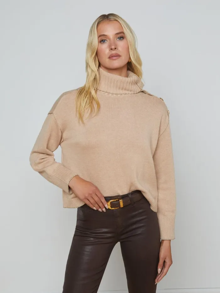 L039Agence Knitwear Women Apple Turtleneck Oatmealgold