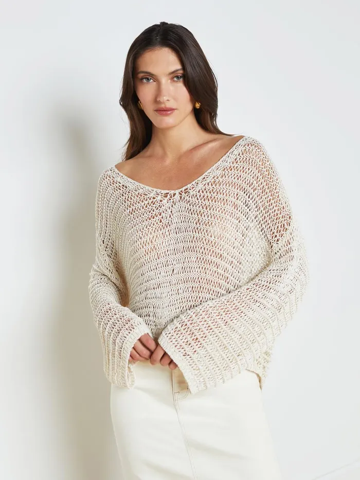 L039Agence Knitwear Women Ethan OpenKnit Pullover Ivory