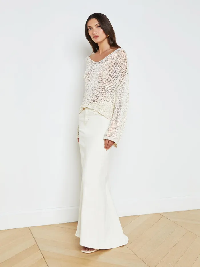 L039Agence Knitwear Women Ethan OpenKnit Pullover Ivory L039Agence Knitwear Women Ethan OpenKnit Pullover Ivory