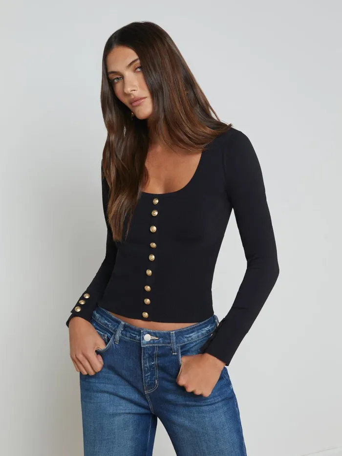 L039Agence Knitwear Women Lanetta Top Blackgold