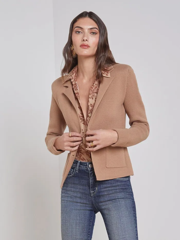 L039Agence Knitwear Women Sofia Knit Blazer Ginger Snap L039Agence Knitwear Women Sofia Knit Blazer Ginger Snap