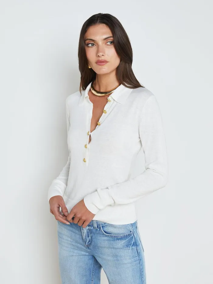 L039Agence Knitwear Women Sterling Sweater Whitegold L039Agence Knitwear Women Sterling Sweater Whitegold