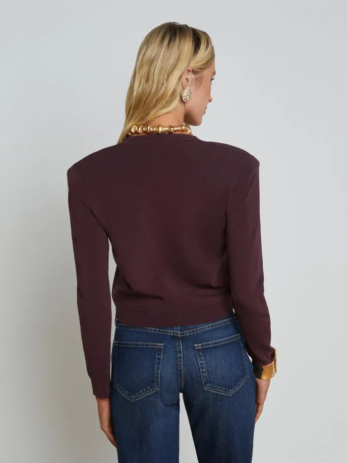 L039Agence Knitwear Women Toulouse Cardigan Dark Syrahgold L039Agence Knitwear Women Toulouse Cardigan Dark Syrahgold