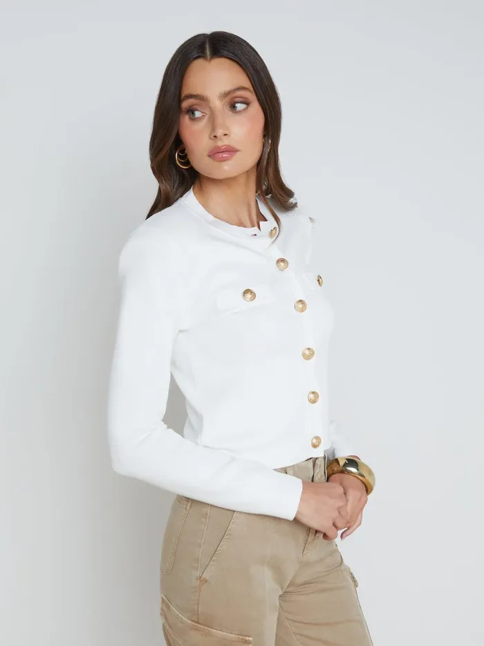 L039Agence Knitwear Women Toulouse Cardigan Ivory L039Agence Knitwear Women Toulouse Cardigan Ivory