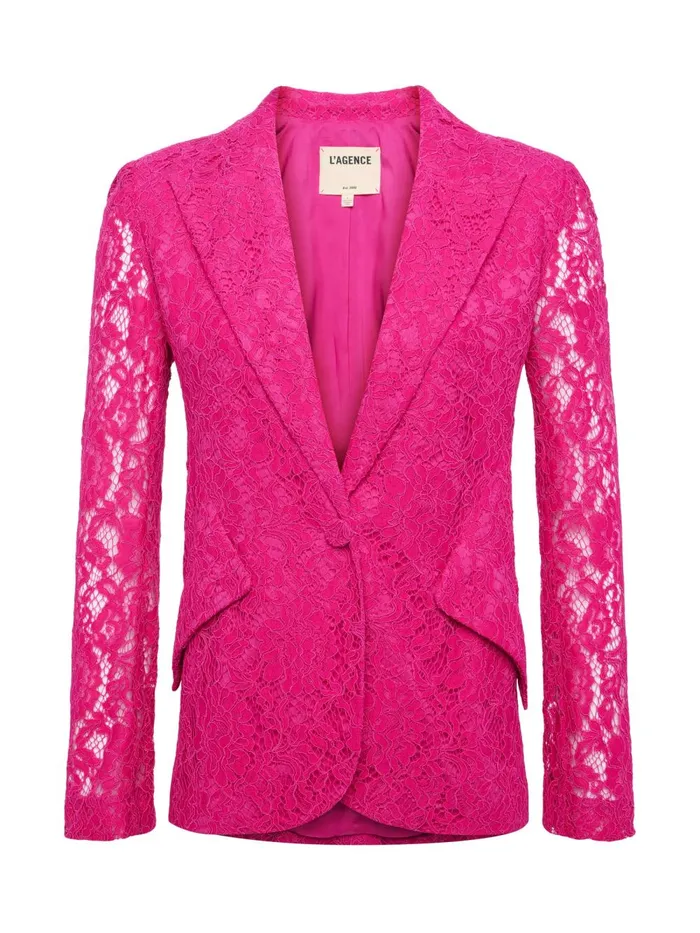 L039Agence Matching Sets Women Chamberlain Lace Blazer Light Ruby