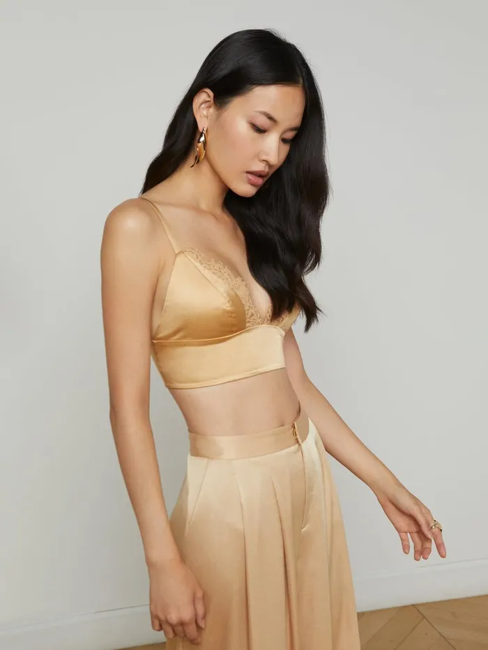 L039Agence Matching Sets Women Ginger Silk Bralette Latte L039Agence Matching Sets Women Ginger Silk Bralette Latte