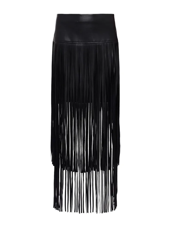 L039Agence Skirts Women Karolina Fringe Skirt Black L039Agence Skirts Women Karolina Fringe Skirt Black