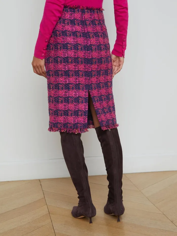 L039Agence Skirts Women Kitty Tweed Pencil Skirt Midnightacairuby Tweed L039Agence Skirts Women Kitty Tweed Pencil Skirt Midnightacairuby Tweed