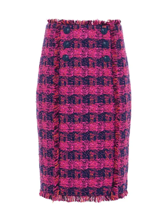 L039Agence Skirts Women Kitty Tweed Pencil Skirt Midnightacairuby Tweed L039Agence Skirts Women Kitty Tweed Pencil Skirt Midnightacairuby Tweed