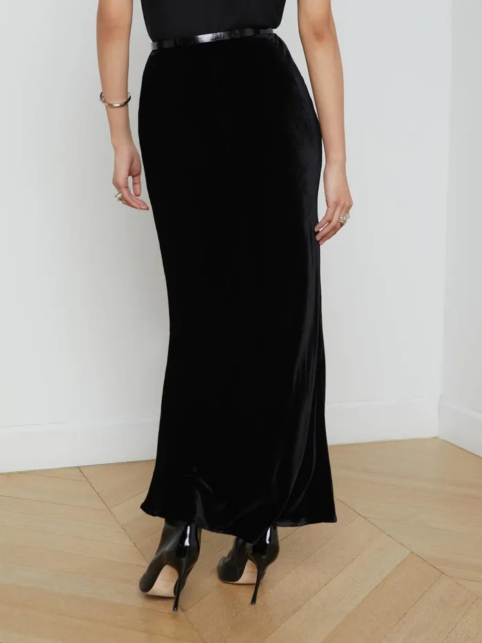 L039Agence Skirts Women Zeta Velvet Maxi Skirt Velvet Black L039Agence Skirts Women Zeta Velvet Maxi Skirt Velvet Black