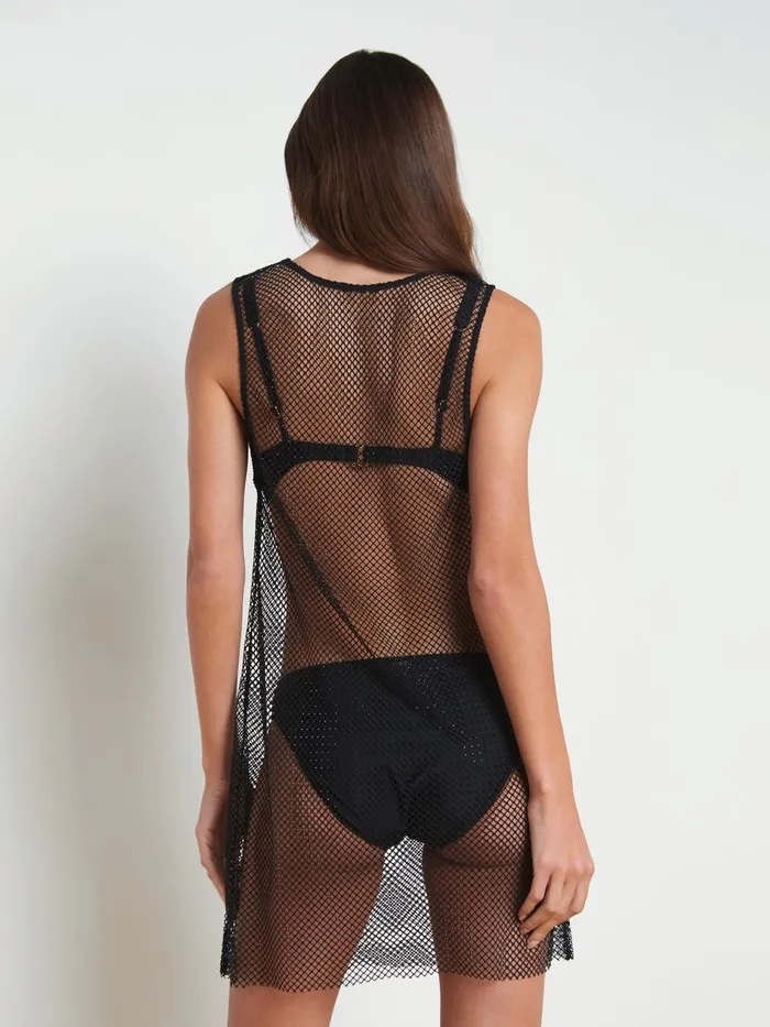 L039Agence Swimwear Women Angela Mesh CoverUp Dress Black L039Agence Swimwear Women Angela Mesh CoverUp Dress Black