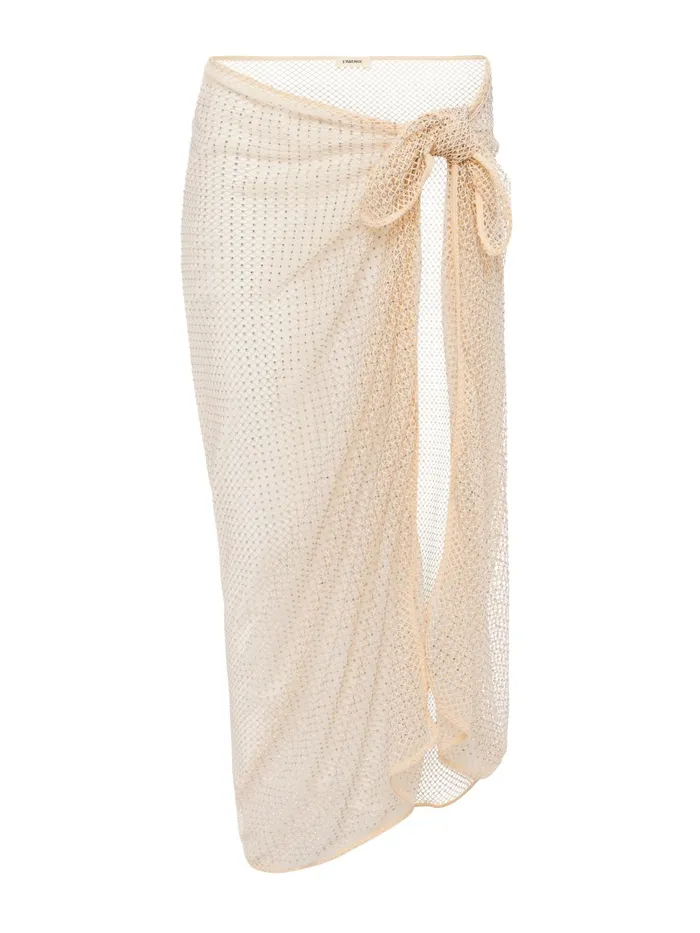 L039Agence Swimwear Women Maribel Mesh Pareo Champagne